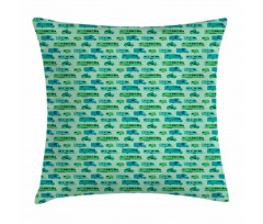Squares and Caravans Pillow Cover