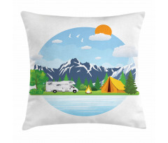Forest Camping Summer Pillow Cover