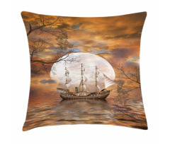Full Moon Nautical on Moon Pillow Cover