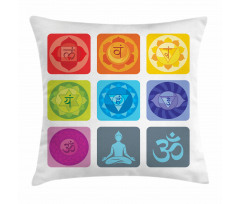 Round Edges Figures Yoga Pillow Cover