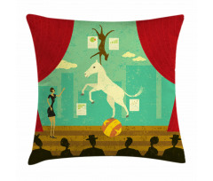Horse Hound Show Stage Pillow Cover