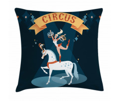 Girl Dances on a Horse Pillow Cover