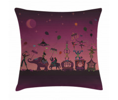 Circus Crowd Travelling Pillow Cover