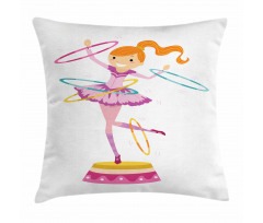 Girl Twirling Hoops Pillow Cover