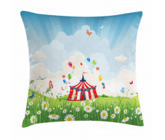 Sunny Sky Grass Tent Pillow Cover