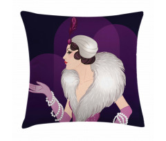 Vintage Portrait of Lady Pillow Cover