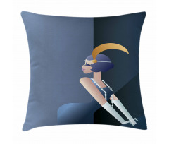 20s Style Flapper Lady Pillow Cover