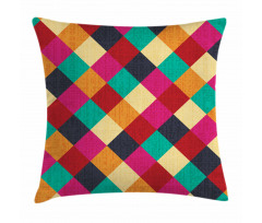 Distressed Checkered Pillow Cover