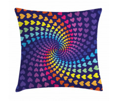 Twirl of Hearts Retro Pillow Cover