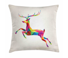 Colorful Fractal Deer Pillow Cover