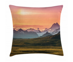 Mountains and Sunset Pillow Cover