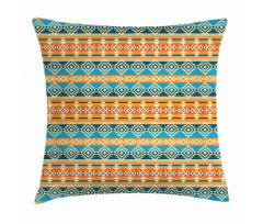 Folk Motifs Strips Pillow Cover