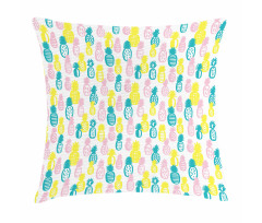 Colorful Doodle Food Pillow Cover