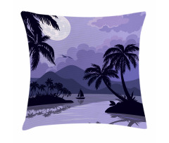 Caribbean Island Night Pillow Cover