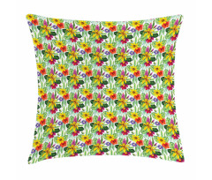 Lily Hibiscus Monstera Pillow Cover
