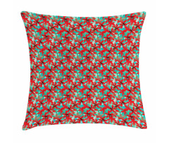 Red Hibiscus Flowers Pillow Cover