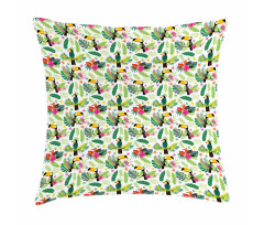 Jungle Flora and Fauna Pillow Cover