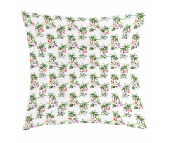 Watercolor Birds Flora Pillow Cover