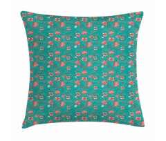 Abstract Flowers Dots Pillow Cover