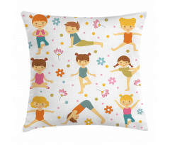Cartoon Exercising Kids Pillow Cover