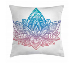 Tribal Boho Lotus Flower Pillow Cover