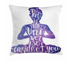 Female Silhouette Words Pillow Cover