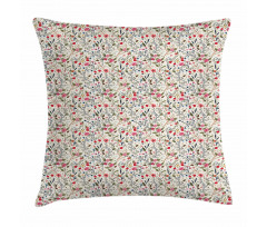 Flora and Fauna Pattern Pillow Cover
