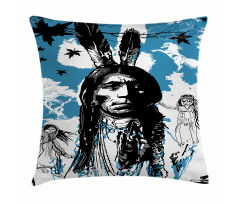 Children and Father Pillow Cover