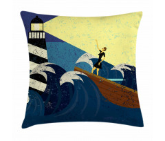 Grunge Sea Storm Pillow Cover