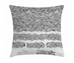 Sketchy Wavy Sea Pillow Cover