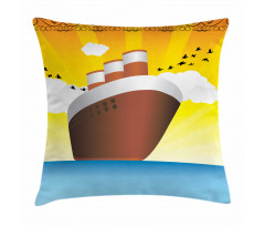 Art Deco Big Ship Pillow Cover