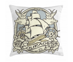 Ship Ornament Art Pillow Cover