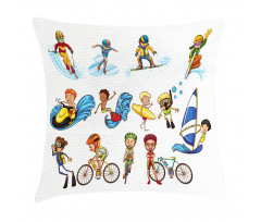 Surfing Cycling Pillow Cover