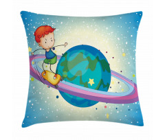 Skating Planet Ring Pillow Cover