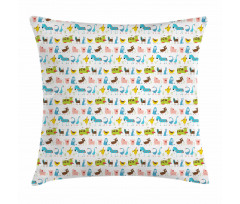 Doodle Farm Animals Cow Pillow Cover