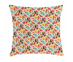 Whimsical Colorful Birds Pillow Cover