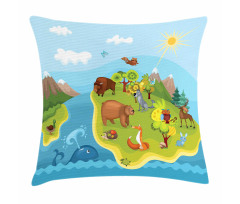 Happy Planet Mountains Pillow Cover