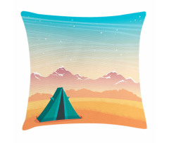 Travel Tent Mountains Pillow Cover