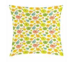 Funny Pufferfish Colorful Pillow Cover