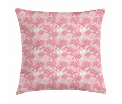 Peony Foliage Romantic Pillow Cover
