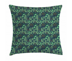 Doodle Leaves Berries Pillow Cover