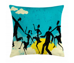 Grunge Silhouette Dancing Pillow Cover