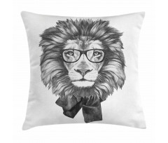 Hipster Animal in Glasses Pillow Cover