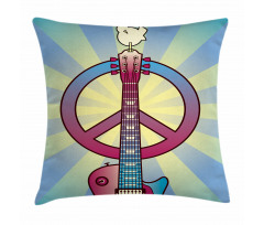 Woodstock Music Theme Pillow Cover