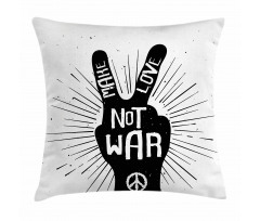 Sixties Pacifist Slogan Pillow Cover