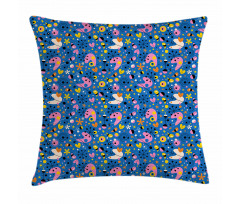 Funky Abstract Cartoon Pillow Cover