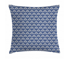 Fish Scale Floral Motif Pillow Cover