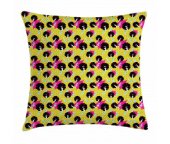 Afro Girls Polka Dots 80s Pillow Cover