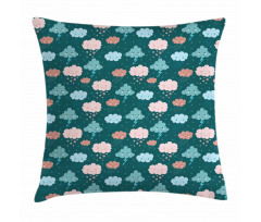 Happy Sad Angry Clouds Pillow Cover