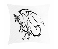 Tribal Dragon Sketch Pillow Cover